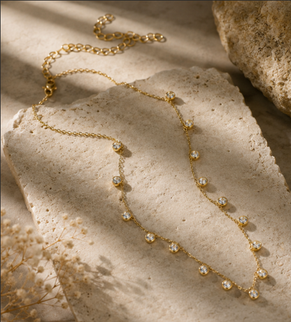 Gold Plated Anti Tarnish Stainless Steel Geometrical Necklace