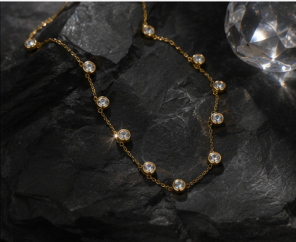 Gold Plated Anti Tarnish Stainless Steel Geometrical Necklace