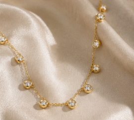 Gold Plated Anti Tarnish Stainless Steel Geometrical Necklace