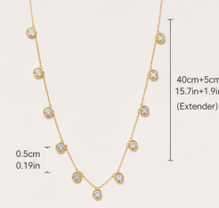 Gold Plated Anti Tarnish Stainless Steel Geometrical Necklace