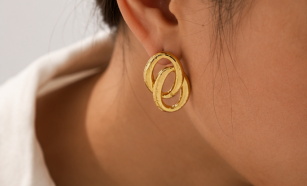 Gold-Plated Anti Tarnish Stainless Steel Contemporary Drop Earrings
