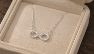 Silver Plated American Diamond Studded Infinity Shape Pendant