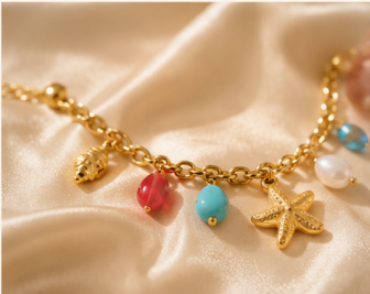 Gold Plated Star Themed Wraparound Bracelet