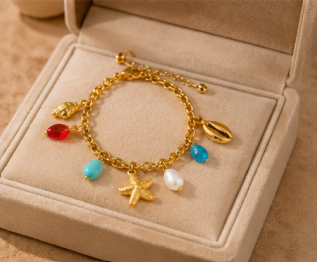 Gold Plated Star Themed Wraparound Bracelet