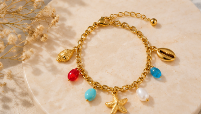 Gold Plated Star Themed Wraparound Bracelet